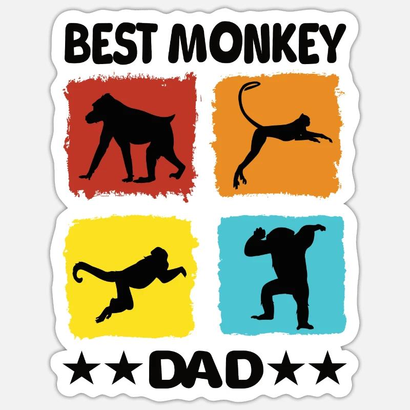 Best Monkey Dad Sticker Größe S (10 x 10 cm)