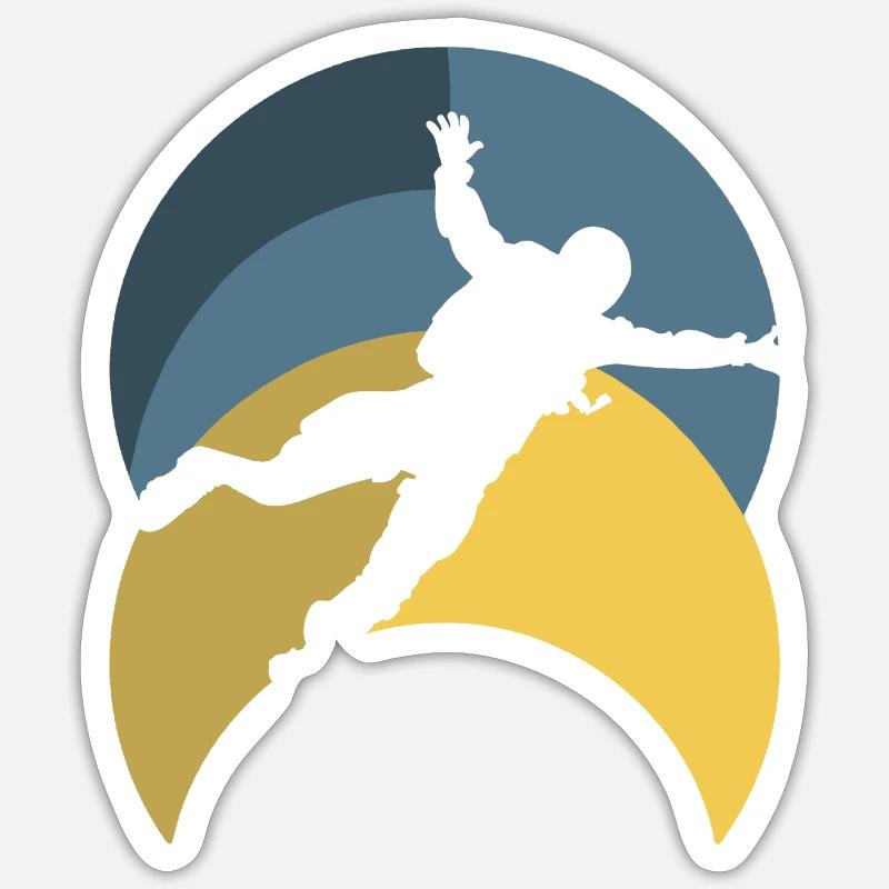 Parachutisme Adrénaline Base Jump - Sticker taille S (10 x 10 cm) - blanc mat