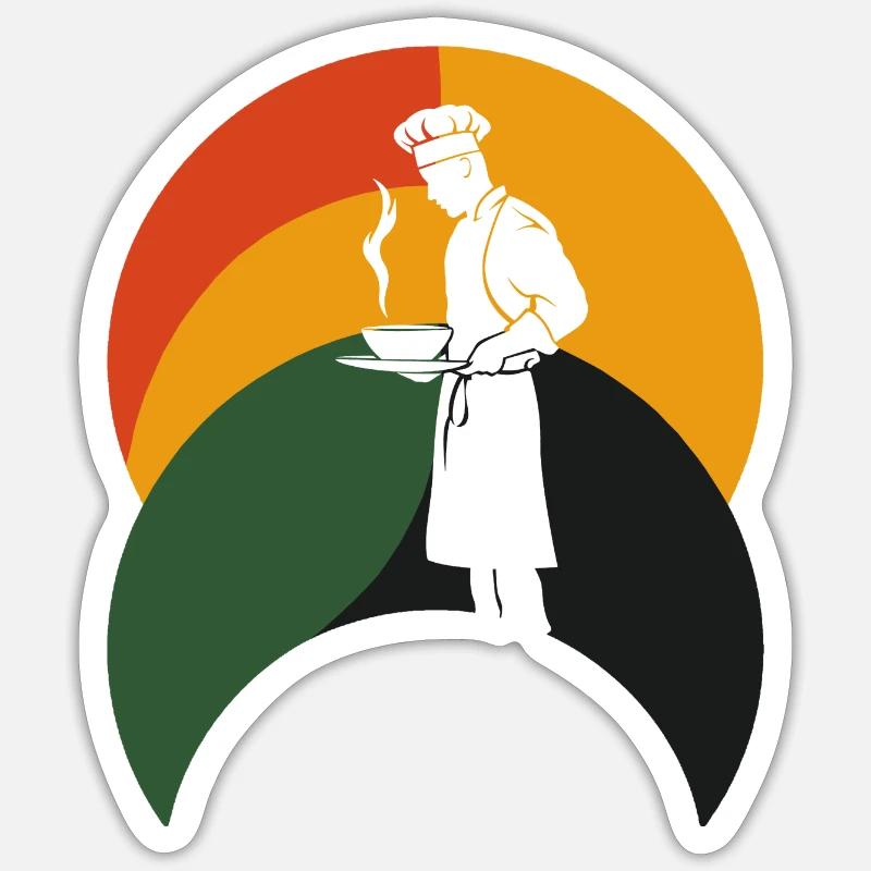 Koch Kochen Küchenchef - Sticker Größe S (10 x 10 cm) - Mattweiß