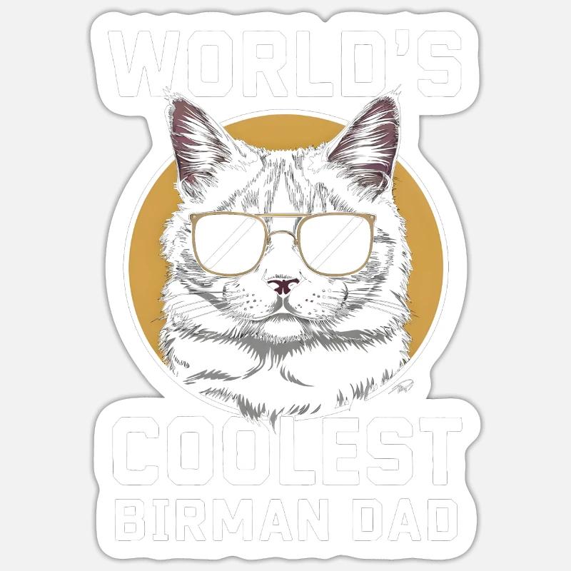 Katze Birma Geschenk Sticker Größe S (10 x 10 cm)