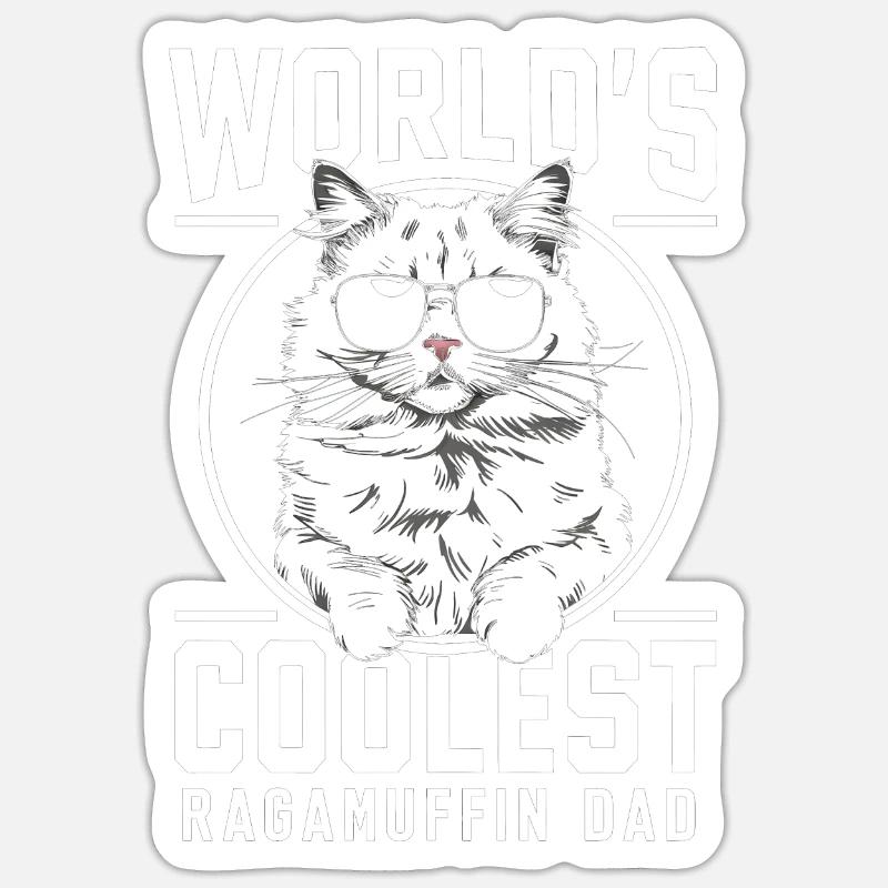 Katze Ragamuffin Geschenk - Sticker Größe S (10 x 10 cm) - Mattweiß