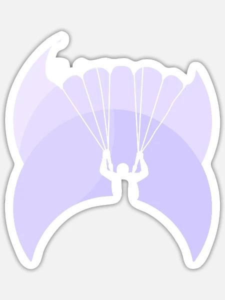 Paragliding Luft - Sticker Größe S (10 x 10 cm) - Mattweiß