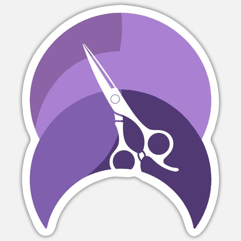 Friseur Coiffeur Schere - Sticker Größe S (10 x 10 cm) - Mattweiß