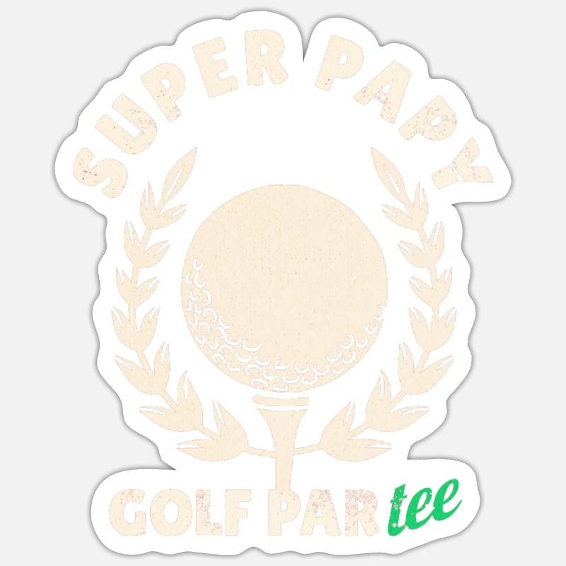 GOLF-PARTY - Sticker Größe S (10 x 10 cm) - Mattweiß