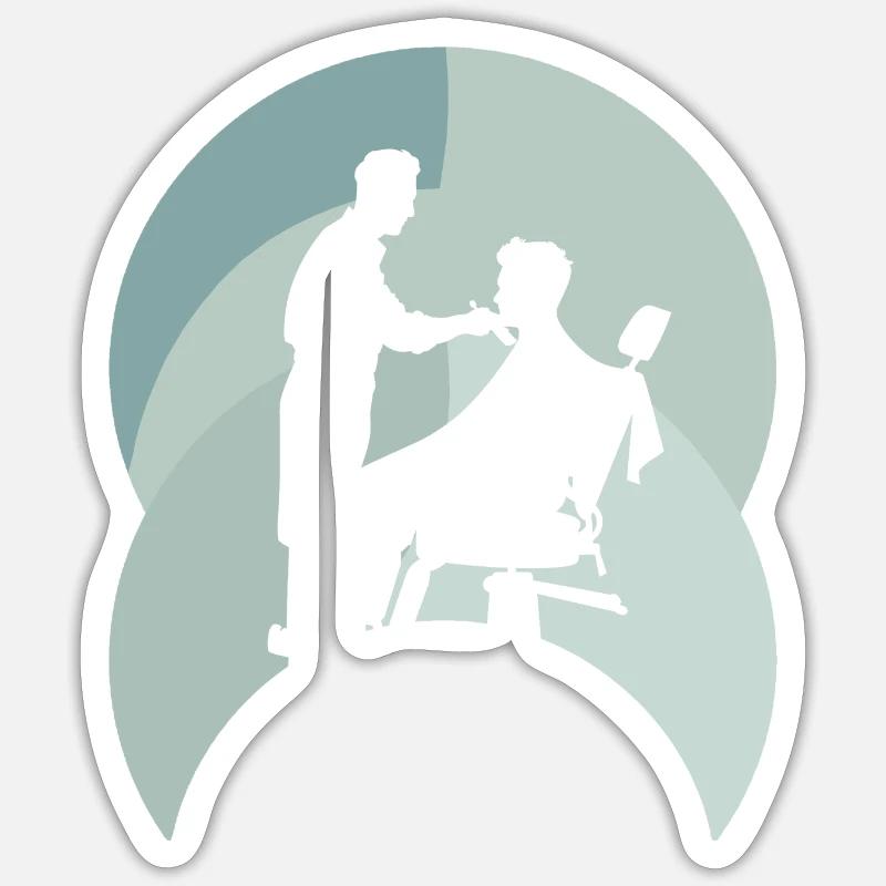 Coiffeur Apprenti coiffeur - Sticker taille S (10 x 10 cm) - blanc mat