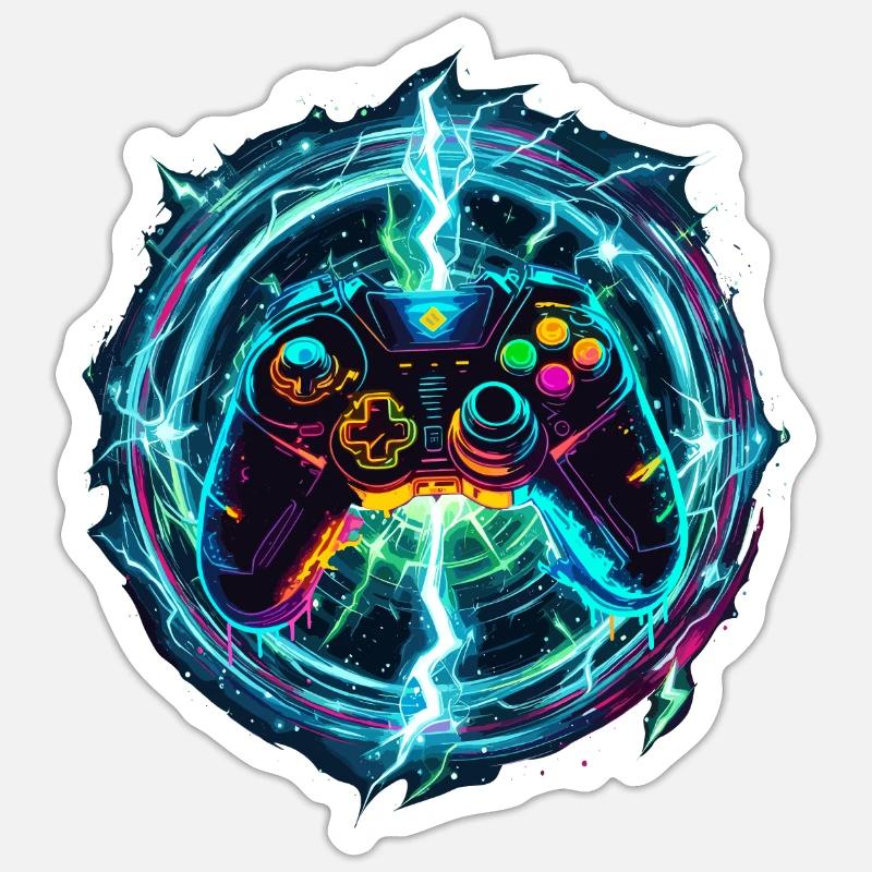 Galaktischer Gaming Controller - Sticker Größe S (10 x 10 cm) - Mattweiß