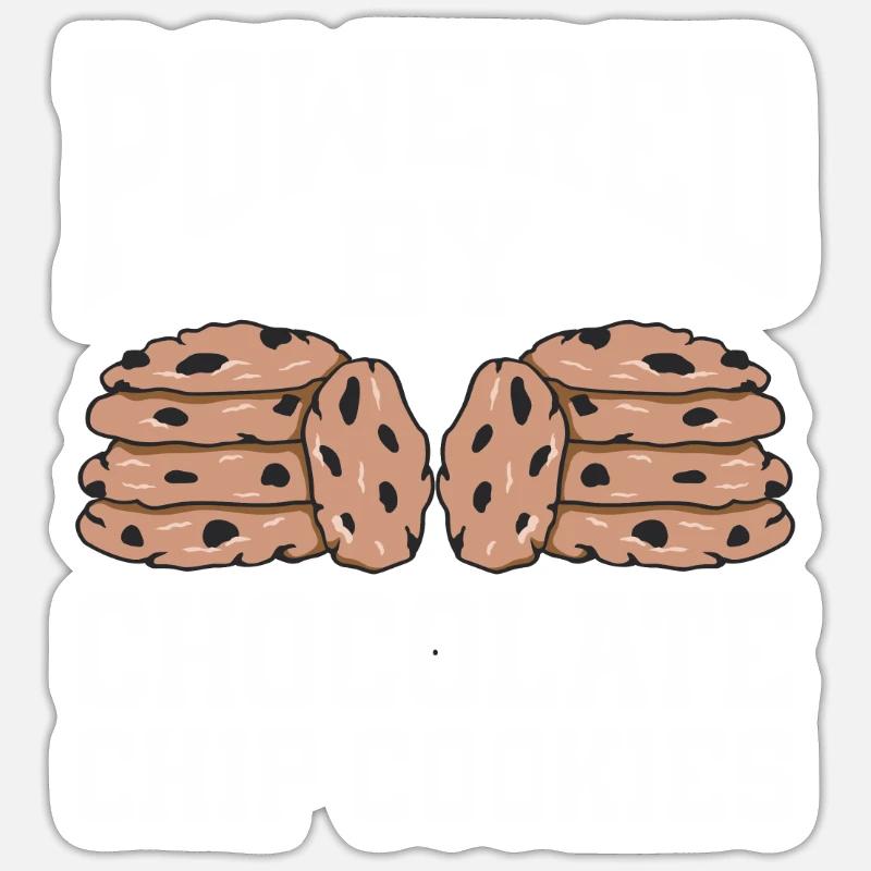 Propulsé par des biscuits aux pépites de chocolat Sticker taille S (10 x 10 cm)