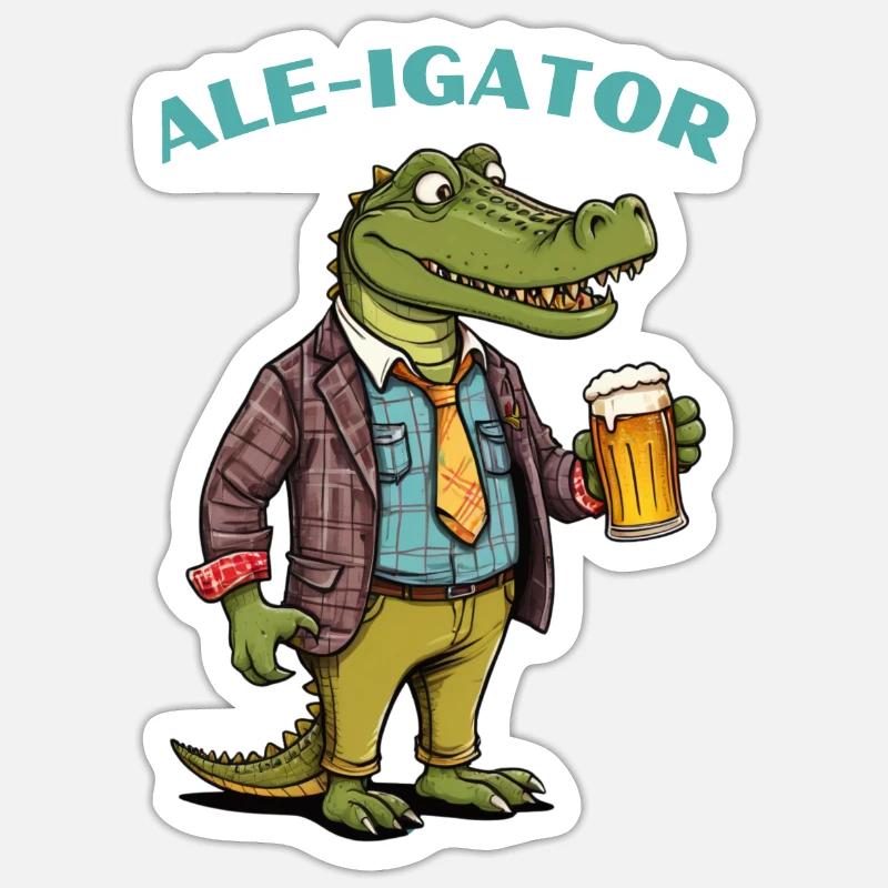 ale-igator - Sticker size S (10 x 10 cm) - white matte