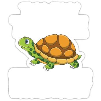 Cette petite tortue Il vous juge énormément - Sticker taille S (10 x 10 cm) - blanc mat - Devant