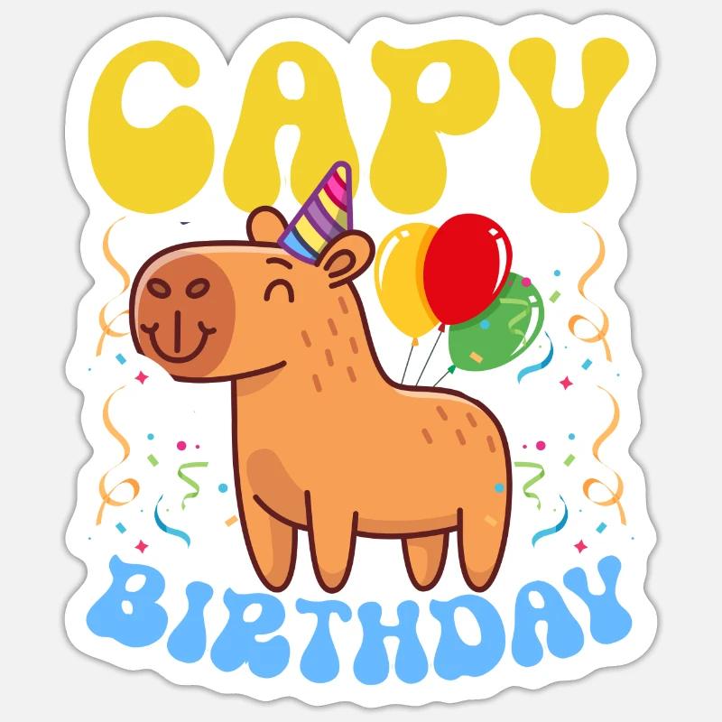 Capybara - Sticker taille S (10 x 10 cm) - blanc mat