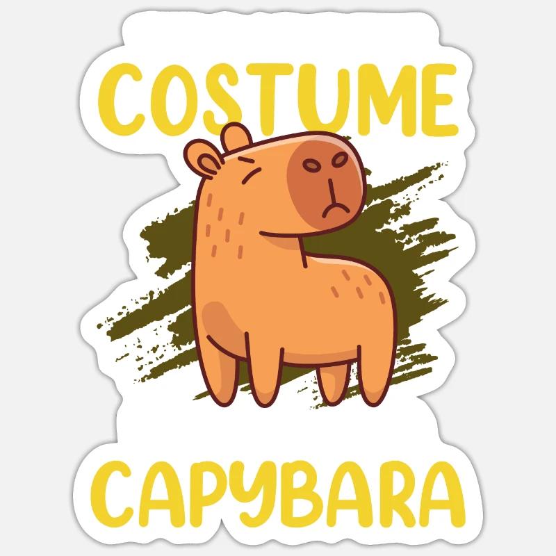 Capybara Capy - Sticker Größe S (10 x 10 cm) - Mattweiß