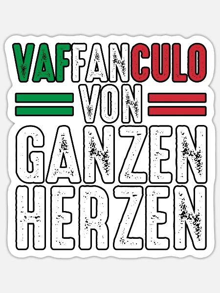 Italien Italiener Vaffanculo - Sticker Größe S (10 x 10 cm) - Mattweiß