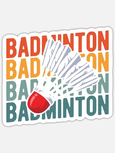 Badminton Federball - Sticker Größe S (10 x 10 cm) - Mattweiß