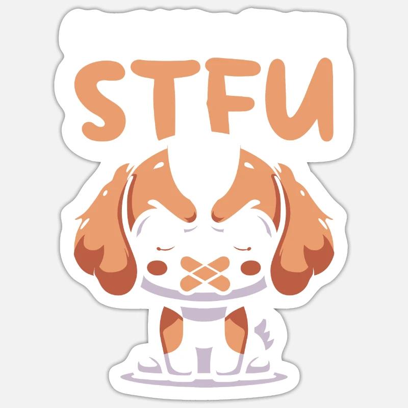 King Charles Cavalier Stfu - Sticker Größe S (10 x 10 cm) - Mattweiß