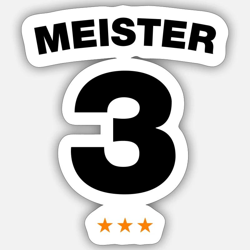 Nummer 3 - Sticker Größe S (10 x 10 cm) - Mattweiß