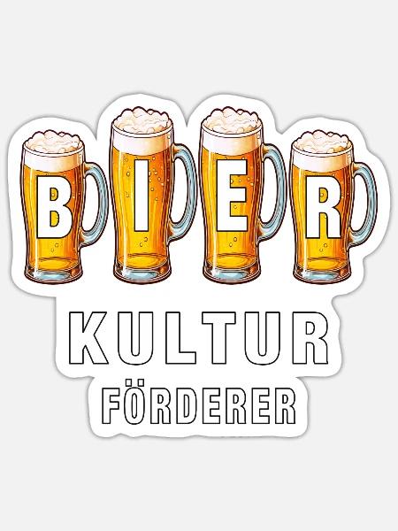 BIER KULTUR FÖRDERER - Sticker Größe S (10 x 10 cm) - Mattweiß