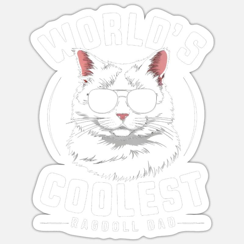Katze Ragdoll Geschenk - Sticker Größe S (10 x 10 cm) - Mattweiß