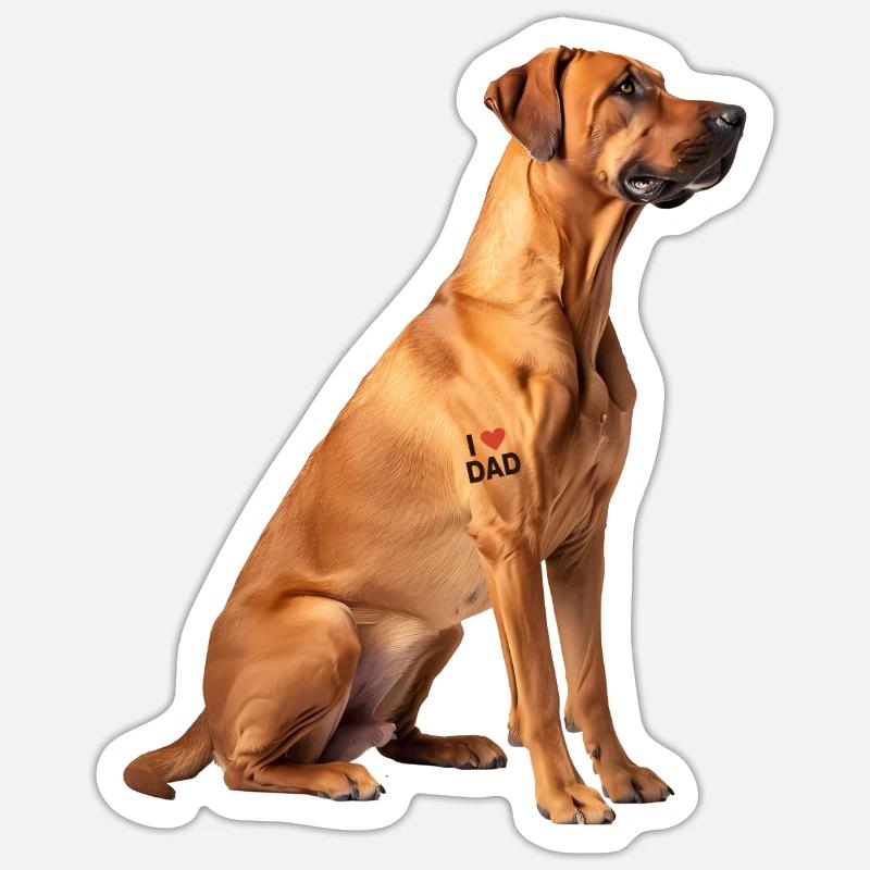 Ridgeback Rhodesian Rapa - Sticker Größe S (10 x 10 cm) - Mattweiß