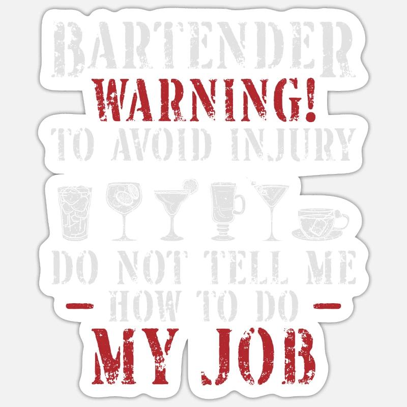 Bartender Mixologist Bartender - Sticker Größe S (10 x 10 cm) - Mattweiß