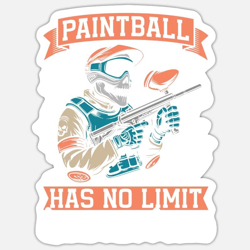 Paintball Skeleton - Sticker size S (10 x 10 cm) - white matte