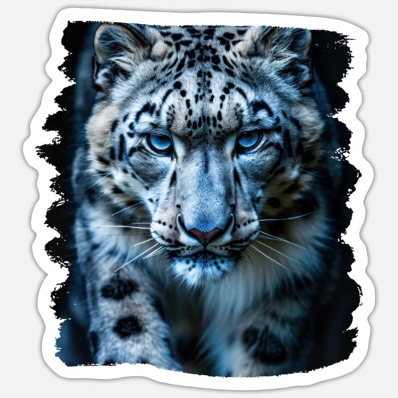 Snow Leopard Schneeleoparden Schneeleopard - Sticker size S (10 x 10 cm) - white matte