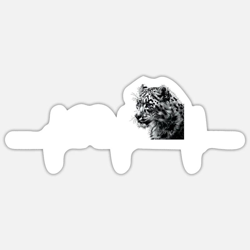 Snow Leopard Schneeleoparden Schneeleopard - Sticker size S (10 x 10 cm) - white matte