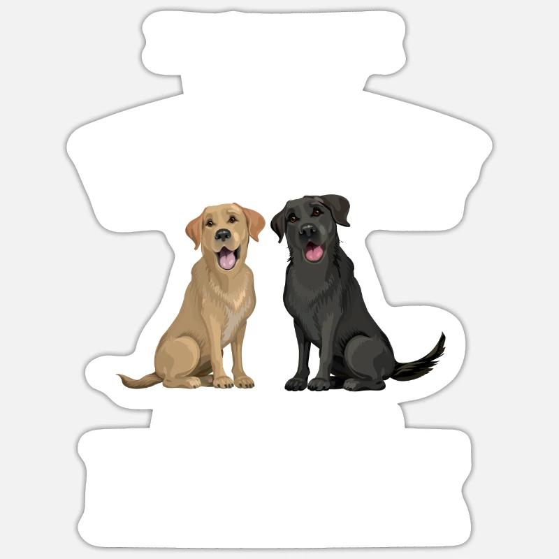 Labrador Hund Labrador Besitzer Geschenk - Sticker Größe S (10 x 10 cm) - Mattweiß