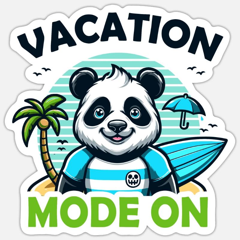 Panda Vacation Mode On Sticker size S (10 x 10 cm)