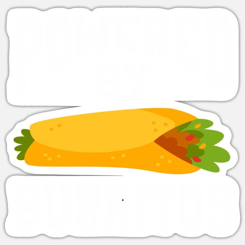 Powered By Burritos - Sticker size S (10 x 10 cm) - white matte