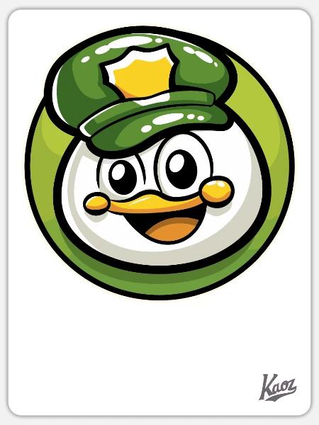 Niedlicher Kleiner Polizei-Vogel - Sticker Größe S (10 x 10 cm) - Mattweiß