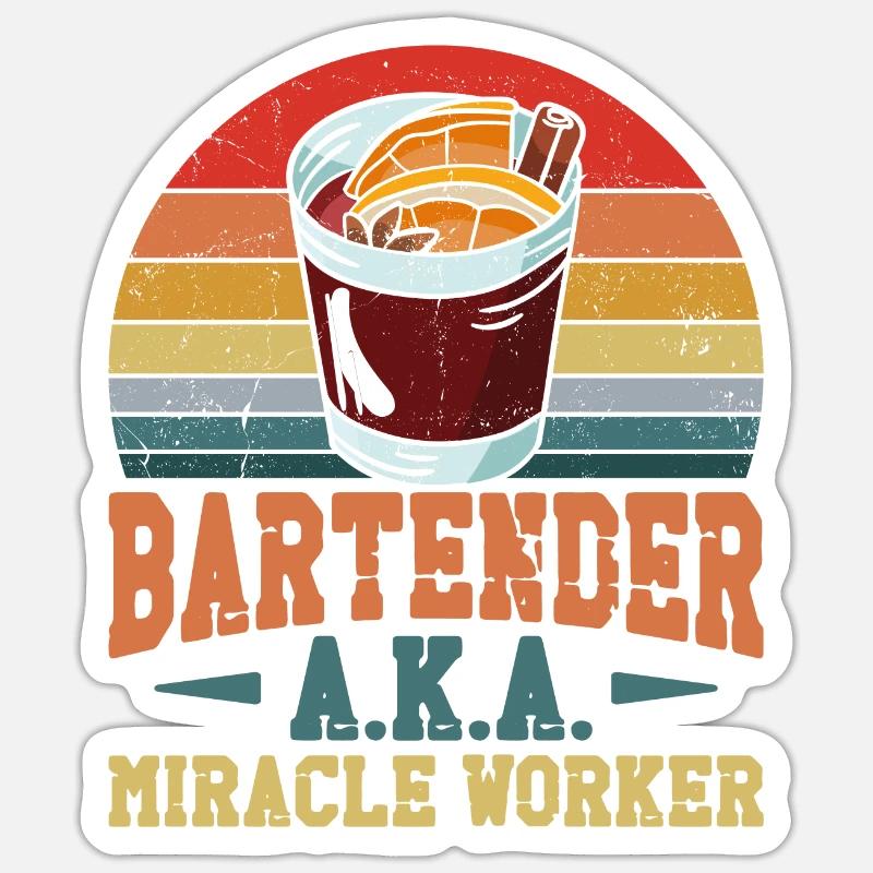 Bartender Mixologist Bartender - Sticker Größe S (10 x 10 cm) - Mattweiß