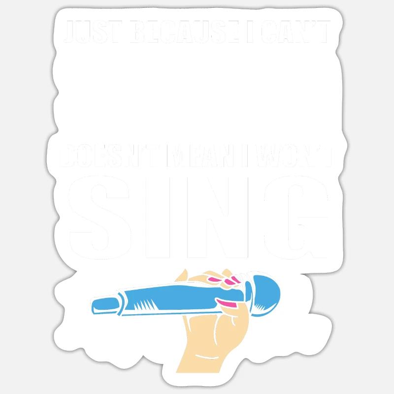 Karaoke - Sticker Größe S (10 x 10 cm) - Mattweiß