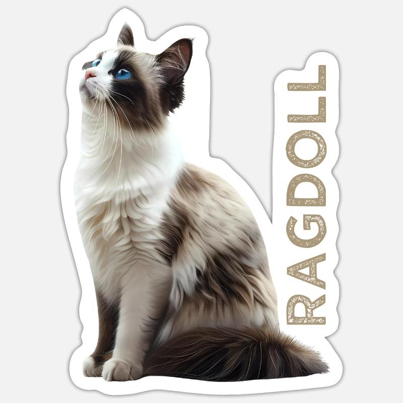Poupée de chiffon - Sticker taille S (10 x 10 cm) - blanc mat