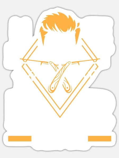 Barber Herren Friseur Frisör - Sticker Größe S (10 x 10 cm) - Mattweiß