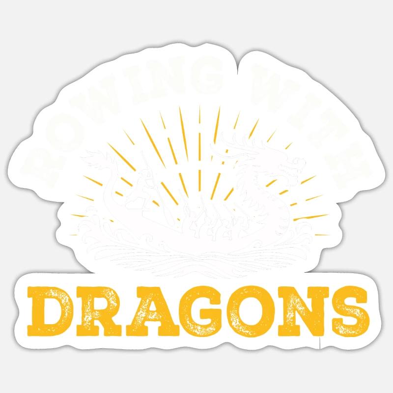 Rudern mit Drachen Drachenboot Sticker Größe S (10 x 10 cm)