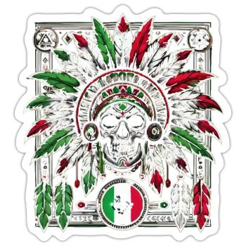 Aztec Warrior Indigenous Mexican Aztec Jaguar - Sticker size S (10 x 10 cm) - white matte - Front