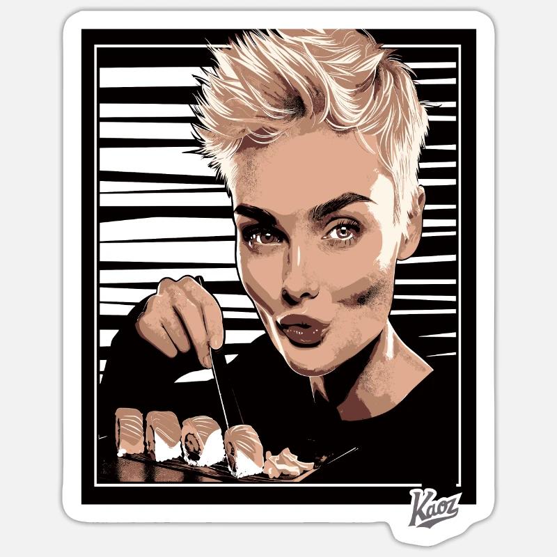 Pixie Cut and Delicious Trendy Sushi Sticker size S (10 x 10 cm)