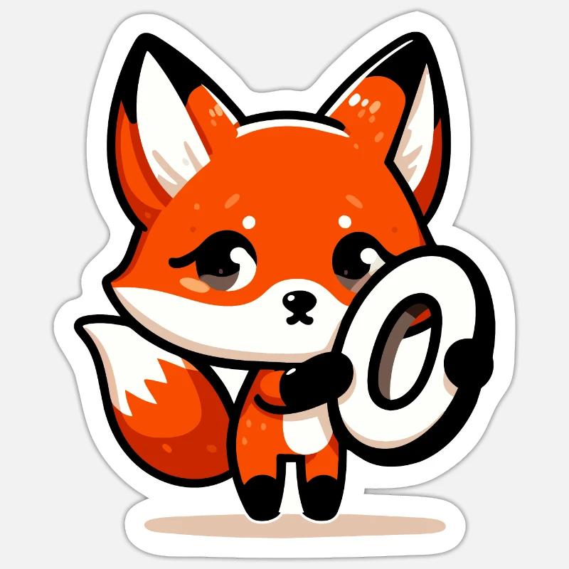 Adorable Plus de Fox Zero Sticker taille S (10 x 10 cm)