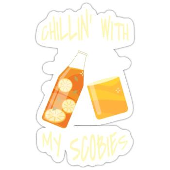 Chillin ́ With My Scobies Kombucha Tea - Sticker size S (10 x 10 cm) - white matte - Front