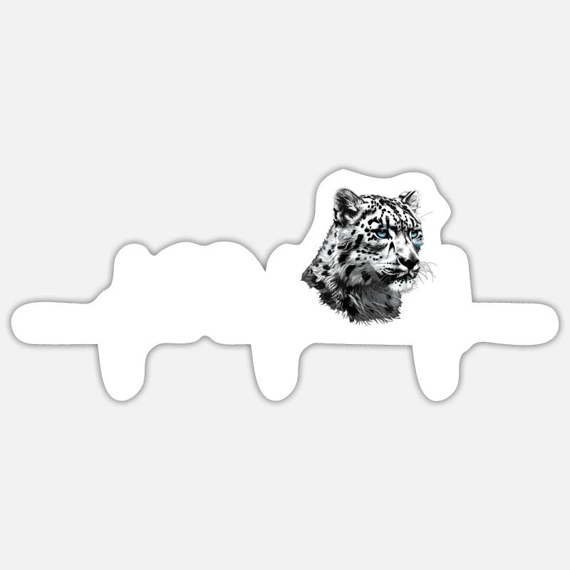 Snow Leopard Schneeleoparden Schneeleopard - Sticker size S (10 x 10 cm) - white matte