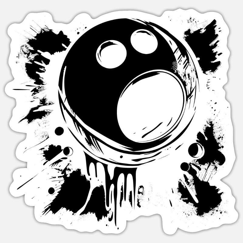 Boule de bowling - Sticker taille S (10 x 10 cm) - blanc mat
