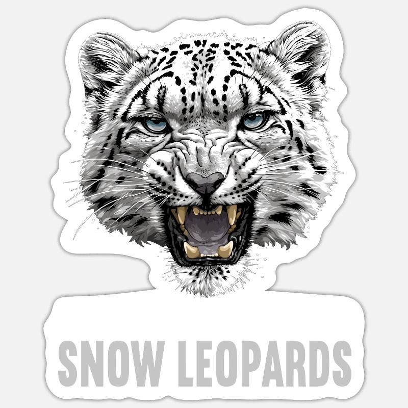 Snow Leopard Schneeleoparden Schneeleopard - Sticker size S (10 x 10 cm) - white matte