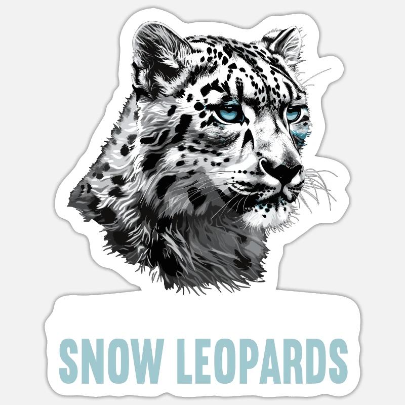 Snow Leopard Schneeleoparden Schneeleopard - Sticker size S (10 x 10 cm) - white matte