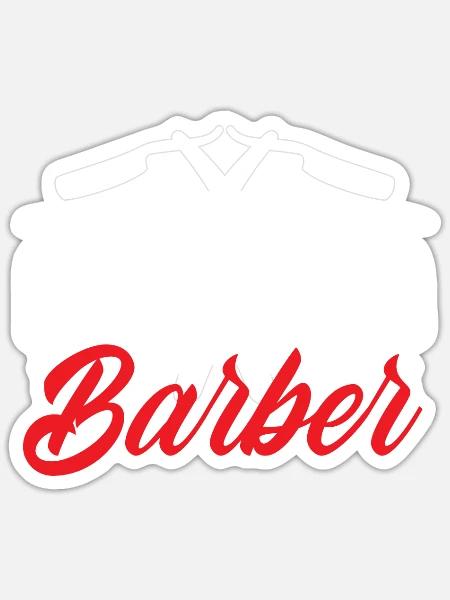 Barber Herren Friseur Frisör - Sticker Größe S (10 x 10 cm) - Mattweiß