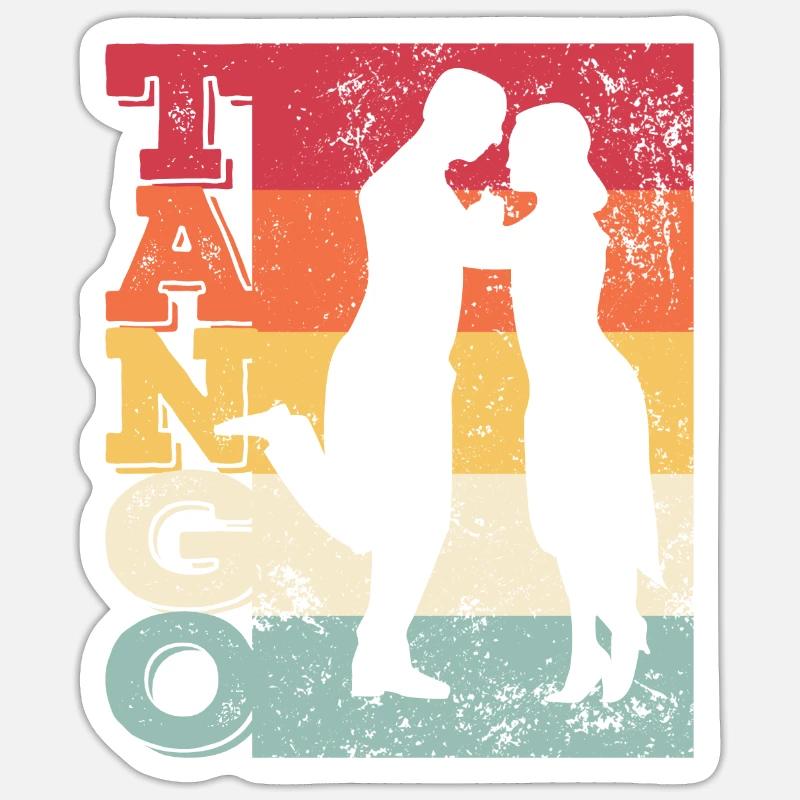 Argentine Tango Dancing Milonga Vals - Sticker size S (10 x 10 cm) - white matte