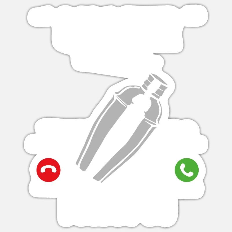 Bartender Mixologist Phone Display - Sticker size S (10 x 10 cm) - white matte