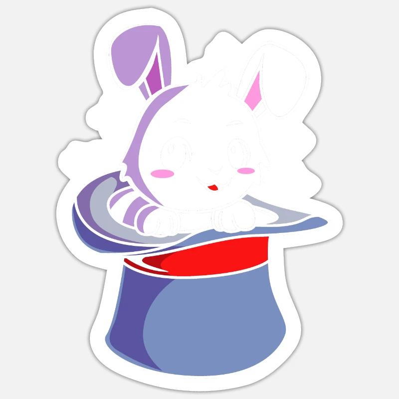 Wizard Magic Magician Bunny Sticker size S (10 x 10 cm)