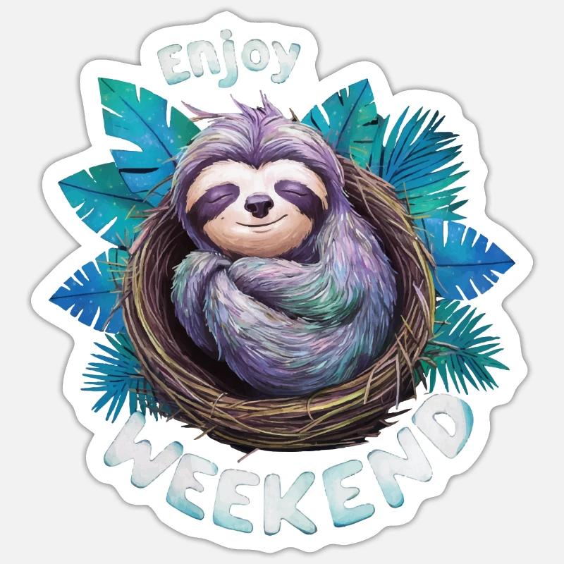 PROFITEZ DU WEEK-END Sticker taille S (10 x 10 cm)