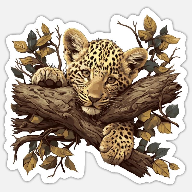 Leoparden Leopard - Sticker size S (10 x 10 cm) - white matte