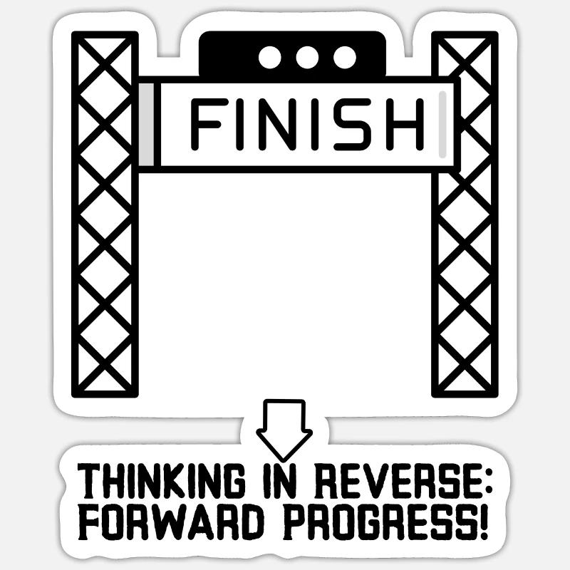 Penser à l’envers : Avancer le progrès ! Sticker taille S (10 x 10 cm)